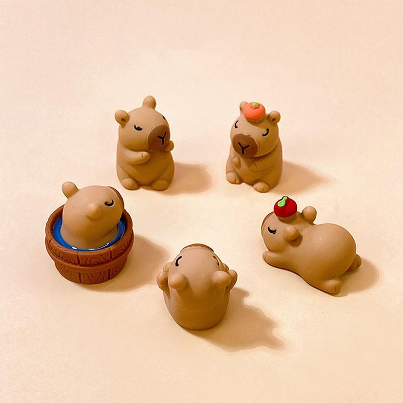 Мини Капибара Смола Миниатюрная Фигурка Смола DIY Аксессуары Настольные Маленькие Украшения Самодельные Украшения для Автомобиля Фигурки