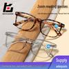 Men's Retro Anti-Blue Light Auto-Adjusting Diopter Reading Glasses - HD Fashion with Spring Hinges