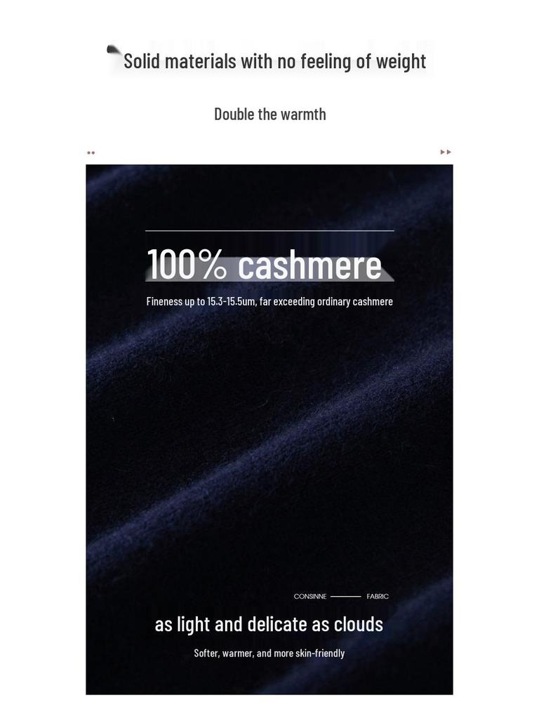 2025 Autumn/Winter Women's Round Neck Blueberry Jacquard 100% Pure Cashmere Sweater