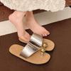 Slippers Women's Summer Outer Wear 2025 New High-end Flat-bottomed Toe Beach Sandals Soft-soled Toe Lazy Drag