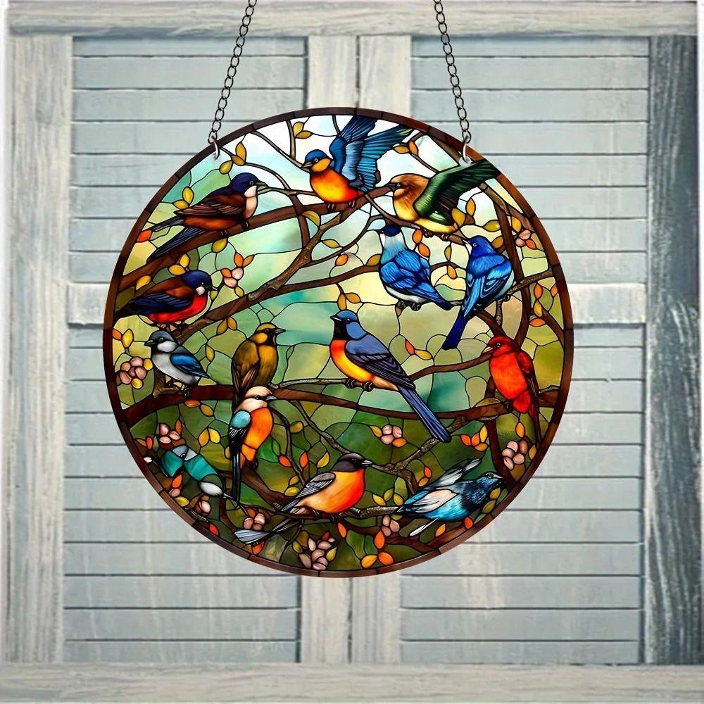 Acrylic Stained Window Hanging Suncatcher Colorful Wall Hanging Decoration Living Room