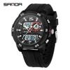 SANDA Fashion Item New Sport Student Electronic Watches Timing Alarm Clock Multifunctional Waterproof LED Men's Electronic Watch
