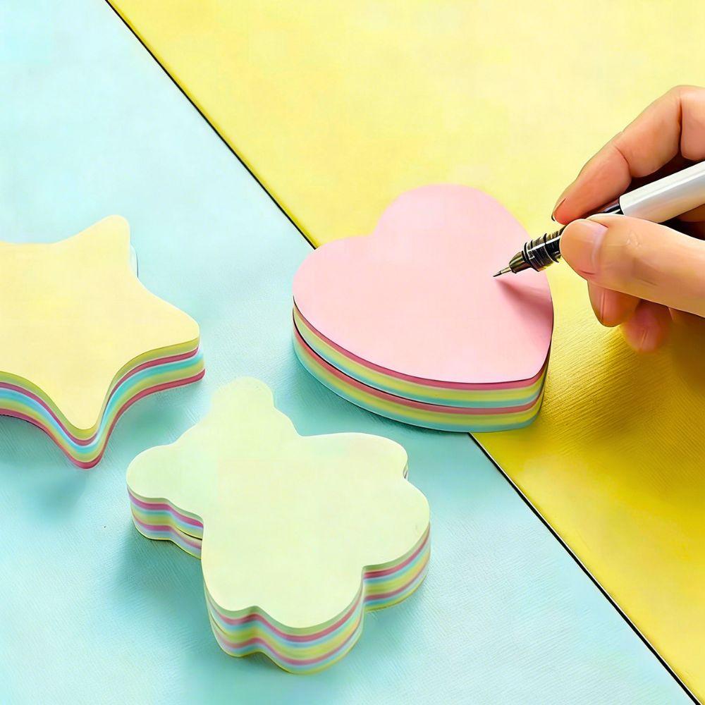 200 Sheets Paper Sticky Notes Four Colors Mix Tree/Bear/Cloth Shaped Reusable Memo Message Pad Creative School Office Supply YMY