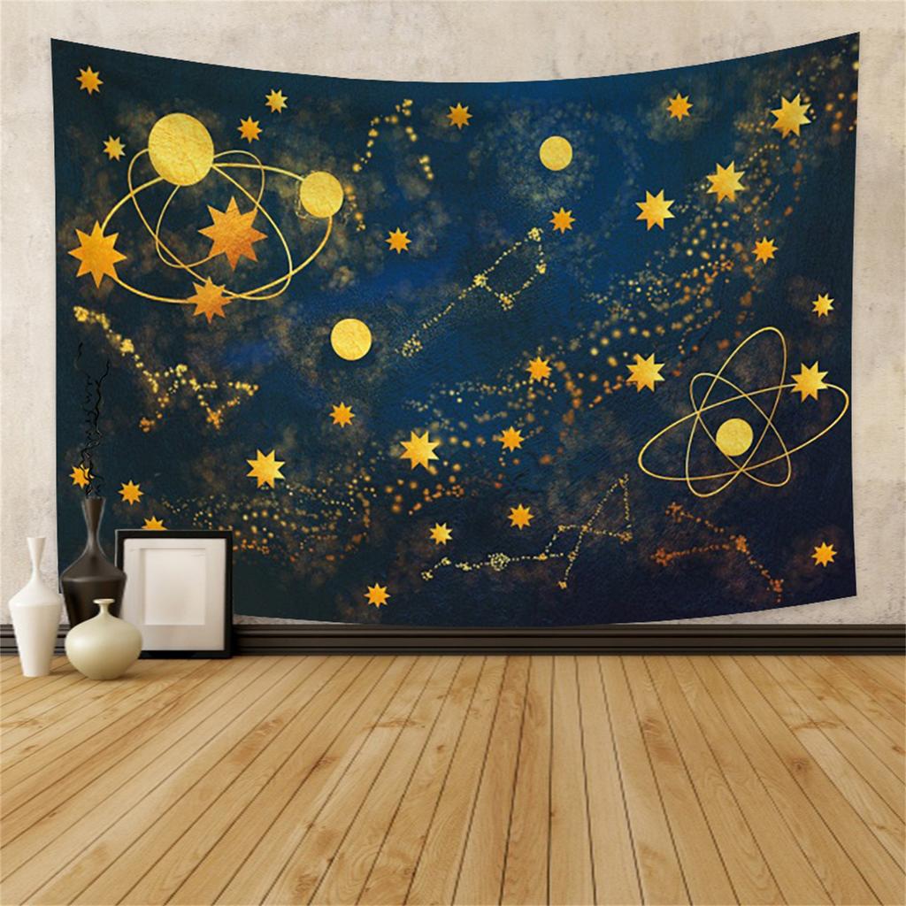 Яркий настенный гобелен с полной луной и звездами, мечтательный ночной вид, гобелен, абстрактный домашний декор, гобелен для спальни, гостиной, общежития
