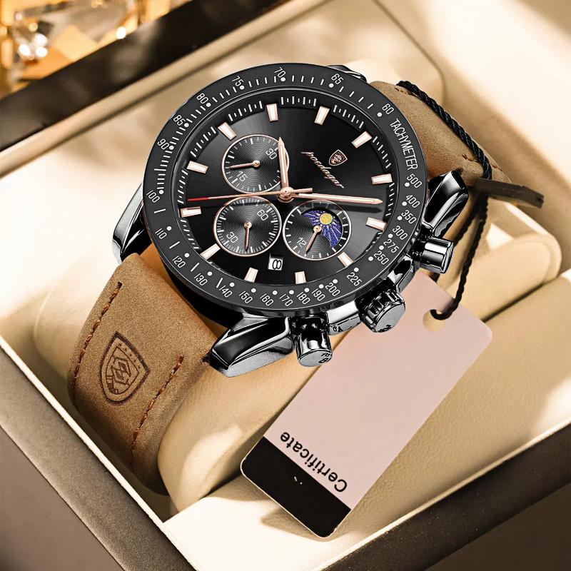 Новые мужские кварцевые часы с тремя очками, шестью иглами, водонепроницаемые, светящиеся спортивные часы с календарем