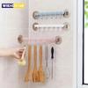 1pc Suction Cup Type Hook 6 Rows for Kitchen Bathroom Corner Suspension Without Marks Hanger Hook