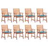 Day and Night - Day and Night Garden Dining Chairs and Cushions 8 Units Solid Acacia Wood