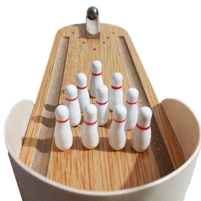 Настольный игровой набор для боулинга, домашний деревянный мини-1 комплект, интерактивные игрушки для родителей и детей, рождественские подарки, развитие интеллекта