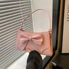 Solid Color Bow Underarm Small Square Bag For Women Summer Simple Single Shoulder Crossbody Bags Female Wallet Shopping Handbags