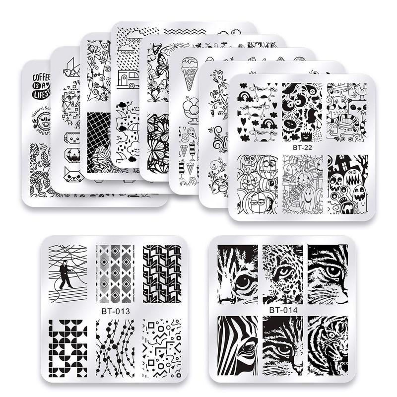 1 PC Nail Art Templates Stamping Plate Design Flower Butterfly Glass Temperature Lace Stamp Templates Plates Image Decor