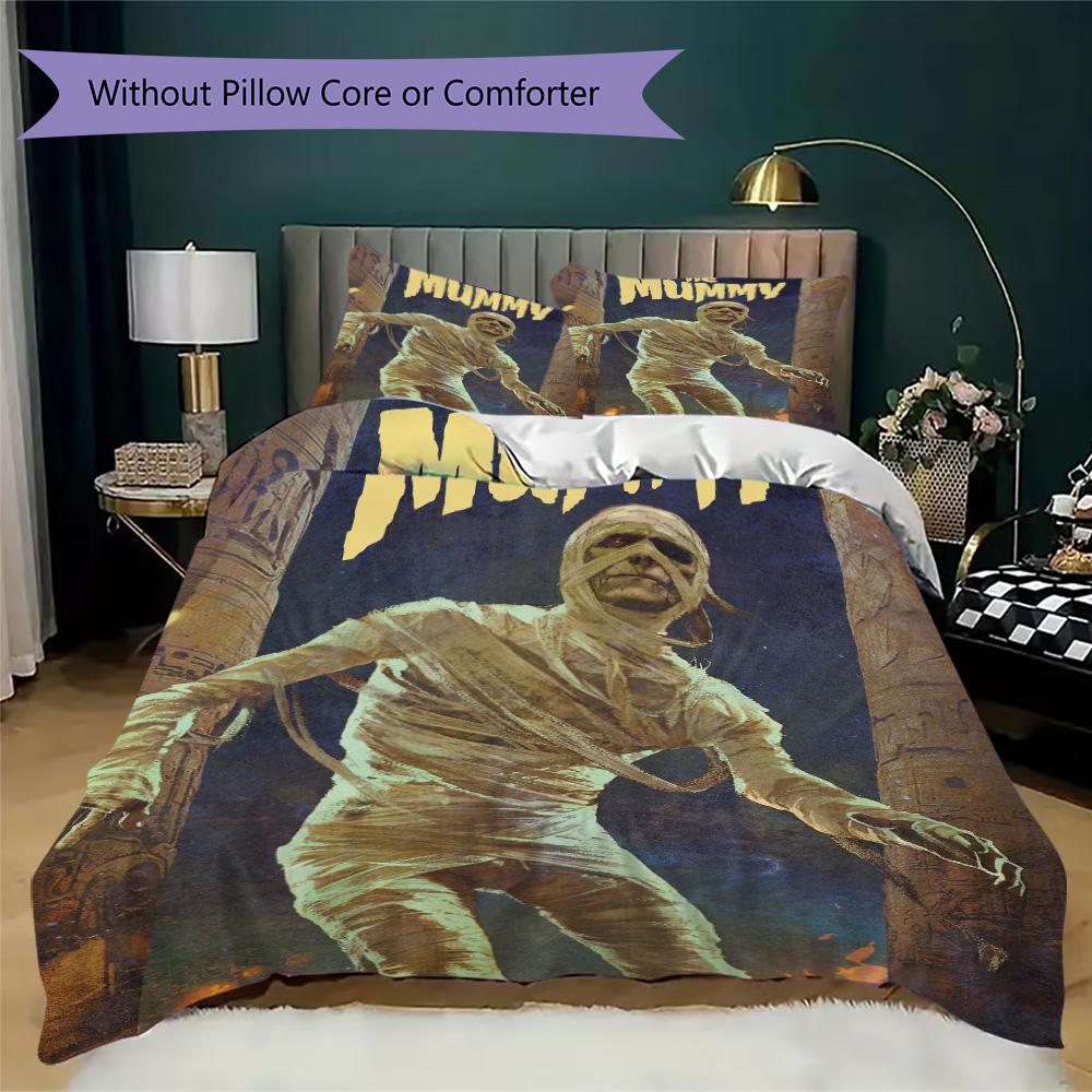 Horror Mummy Pattern Bedding,Quilt Set Quilt Cover Pillowcase Home Birthday Gift (1*duvet cover+2*pillowcase,without core)SSJT0917375
