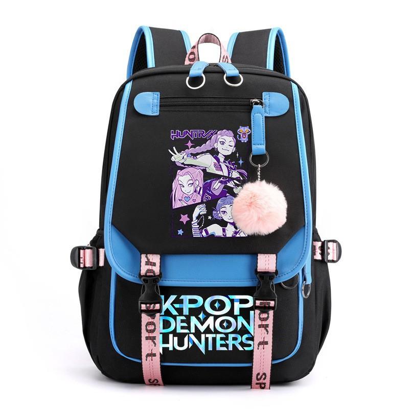 K-Pop Anime Printed Backpack Teens School Bag With Spine Support 20-35L Capacity Oxford Fabric Unisex College Style