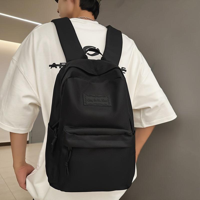 Однотонный школьный рюкзак для студентов, мужской, большой емкости, кампусный рюкзак, Оксфорд, женский дорожный рюкзак