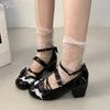 Fashion Bow Women Heeled Shoes New Fashion Summer Marie Janes Shoes Trend Sandals 2025 Brand Party Lolita Lace Woman Pumps Zapatillas