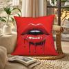 2D Dripping Red Lips Pillow Cover Sexy Glossy Lip Print Cushion Case For Sofa Couch Modern Gothic Home Decor Gift