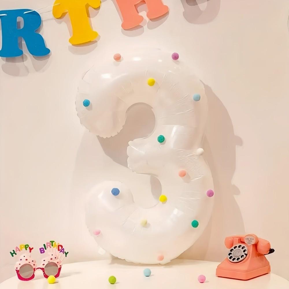 White Number 0-9 Balloons 32 Inch Birthday Party Decorations  Celebrating Birthdays