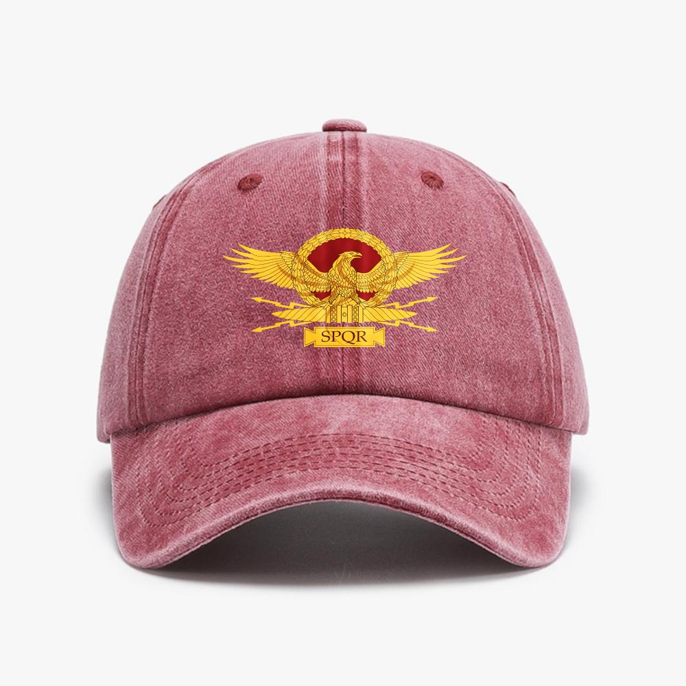 Gold SPQR RoUnisex Imperial Eagle Baseball Cap Sports Women Unisexs Adjustable Dad Hat Unisex Distressed Washed Hats