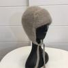 Огромная милая зимняя утолщенная вязаная шапка-ушанка из кроличьего меха для девочек, студенческая, ветрозащитная, теплая, с защитой ушей, шерстяная