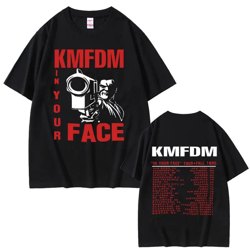 Футболка с графическим принтом Rock Band Kmfdm Tour 97 Летняя мужская женская винтажная готическая панк уличная одежда мужские повседневные футболки