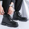 Черные ретро ботинки Мартин на высокой платформе в британском стиле, мужские 2024, новые короткие ковбойские ботинки в западном стиле 86119-R