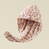 Premium Women's Hair Drying Cap Super Absorbent Quick Dry Thickened Jacquard Leopard Print Double Layer Shower Towel Wrap Soft