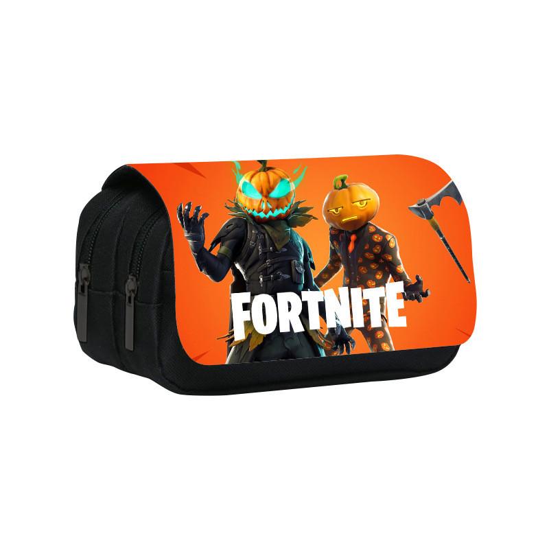 Fortnite Double Layer Pencil Bag With Nylon Material For Children Students And Stationery Storage