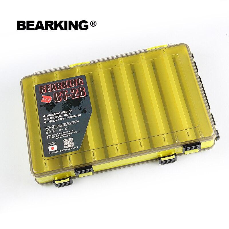 BEARKING Профессиональная коробка для рыболовных приманок, 27 см * 17 см * 5 см, с отделениями, двусторонние рыболовные приманки, крючки для приманок, снасти