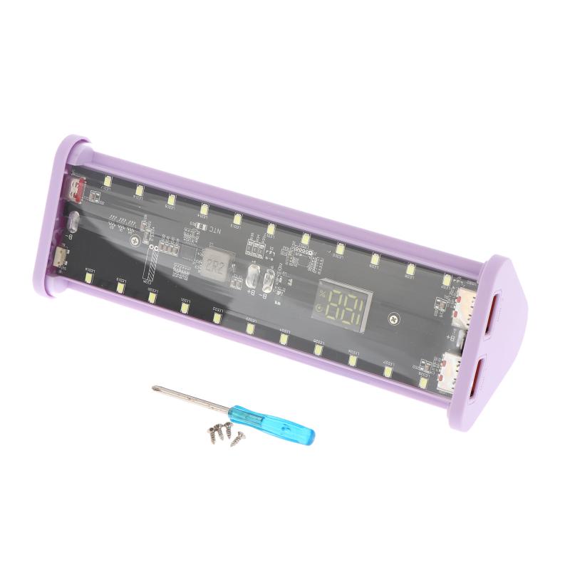 DIY 22.5W Зарядное устройство Power Bank Корпус Прозрачный PD Быстрая зарядка Корпус для батарей 18650 Со светодиодной подсветкой