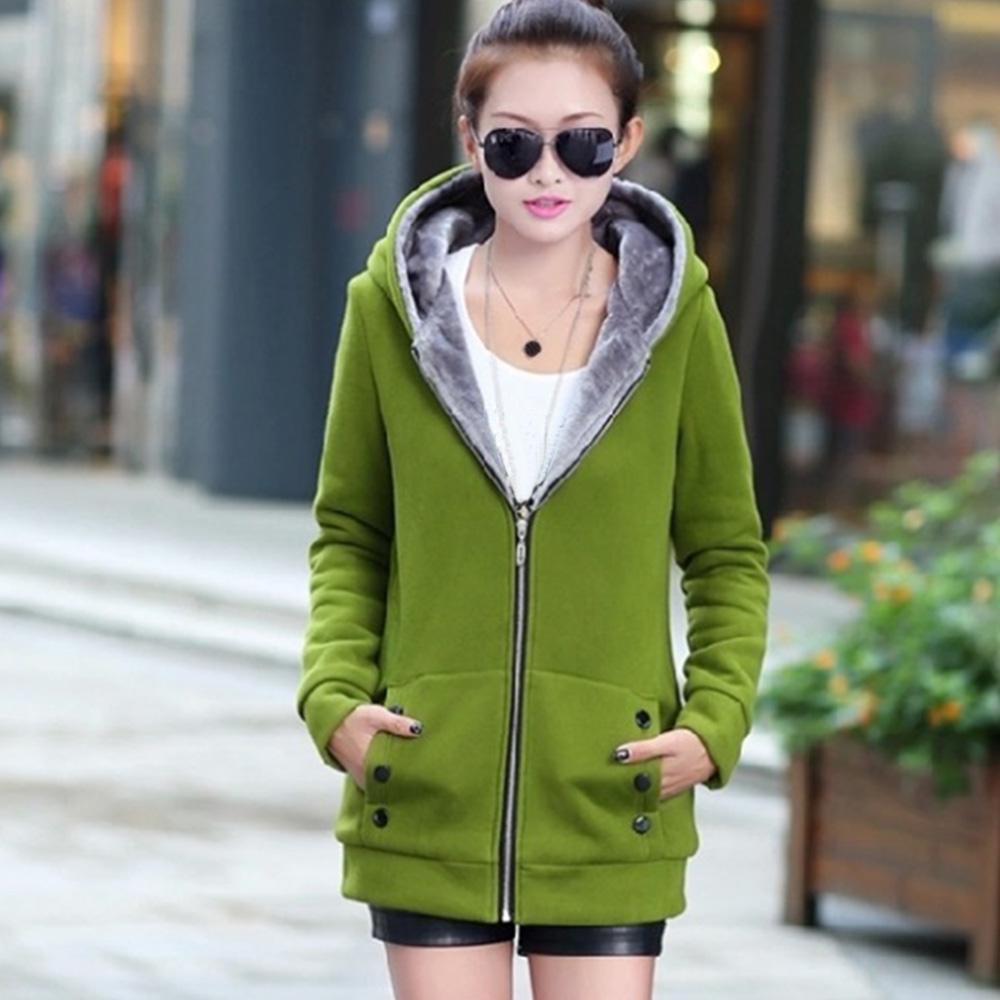 Женская мода повседневная утолщенная теплая толстовка с капюшоном, твердое пальто, верхняя одежда, куртка