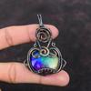 Радужный солнечный кварцевый друзовый кулон, медная проволока, обернутая кулоном, элегантные ювелирные изделия ручной работы, женский кулон, драгоценный камень, медные ювелирные изделия, подарок для нее