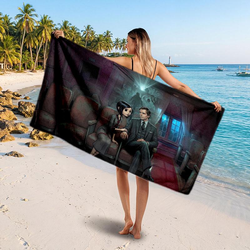 Large Beach TowelCoraline Other Mother Soft Absorbent Towel Beach Bath Home Use