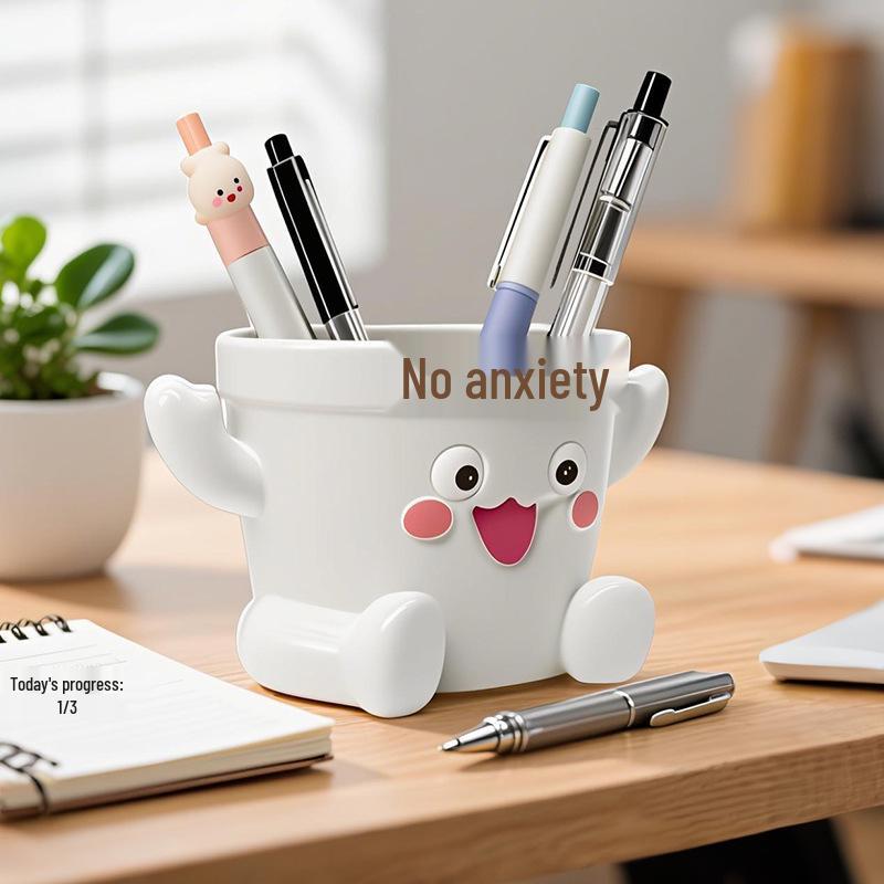 2025 Rich Flower Cartoon Pen Holder: Cute and Creative Desktop Storage Ornament