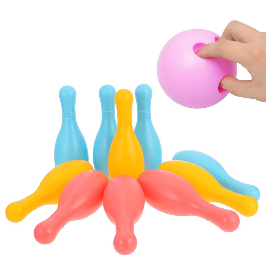 12pcs Mini Bowling Set Physical Exercise Hand-Eye Coordination Training Backyard Indoor Outdoor Party Leisure Sports Gift XJM