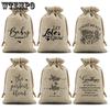 12 шт. Праздничные свадебные подарочные пакеты Пакеты для упаковки на тему семян Пакеты для девичника Мешочки на кулиске Льняные мешочки на кулиске