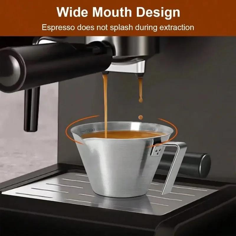 1pc Food Stainless Steel Coffee Measuring Cup,Espresso Cup Extraction Cup with Graduated,Espresso Accessories Cafe Accessories