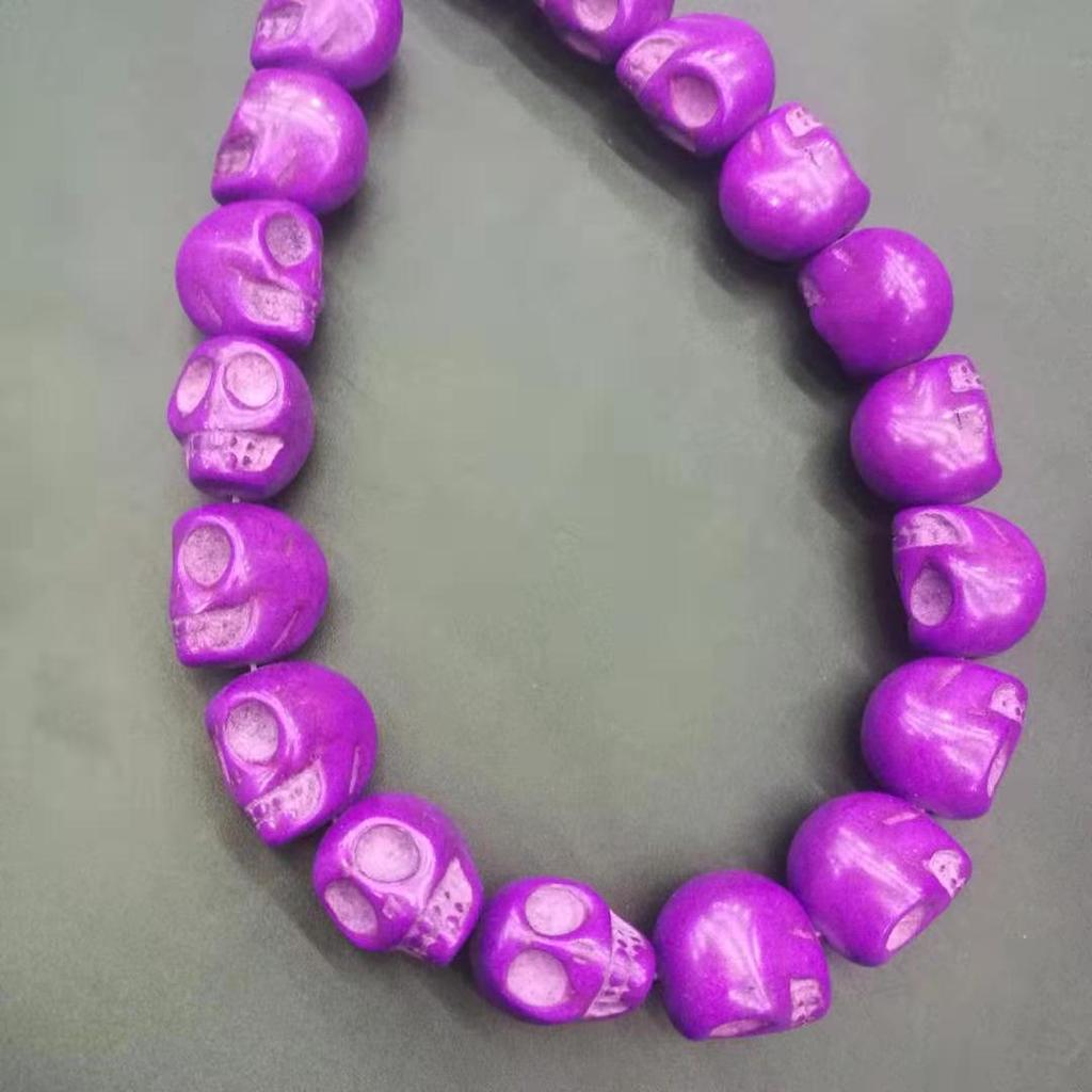 DIY Skull Shape 15*18 mm Howlite Dyed Stone Mix-color Turquoise Carved Skull Shape Loose Beads ,For DIY Jewelry Making