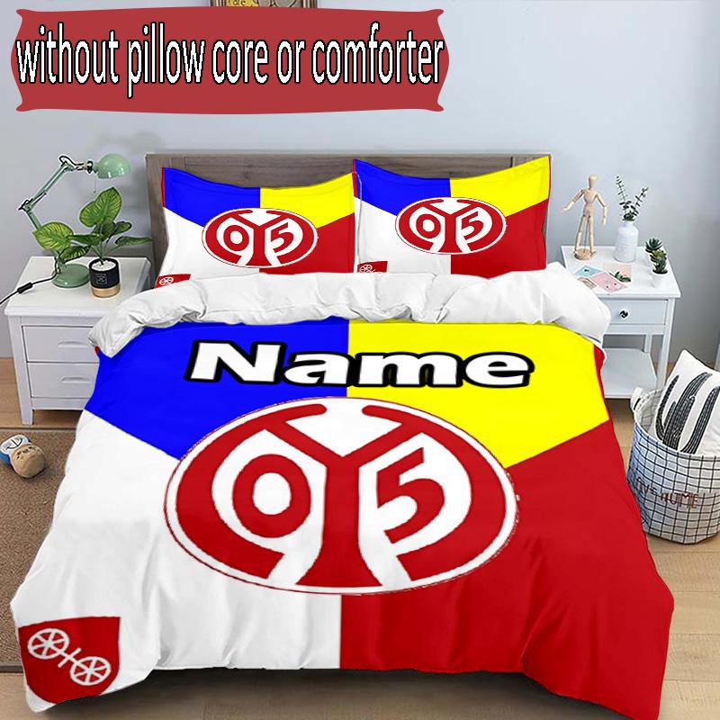 3pcs Duvet Cover Set (1*Duvet Cover + 2*Pillowcase, Without Core), Custom Name 05 1FSV Mainz 05 Pattern Bedding Set, Home Bedroom Decor Gift