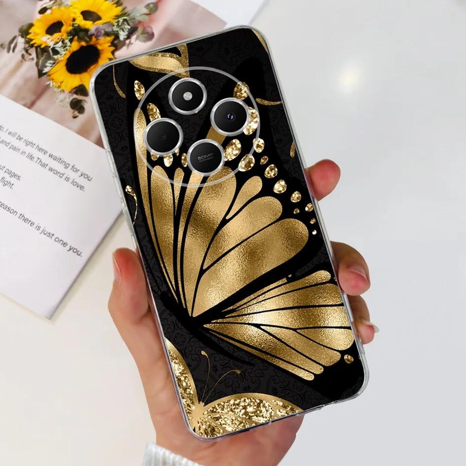 Чехол для Xiaomi Poco C75 2024 Новый Стильный Цветок Мягкий Прозрачный Силиконовый Чехол для Телефона Для Xiaomi Poco C75 4G C 75 PocoC75 Coque