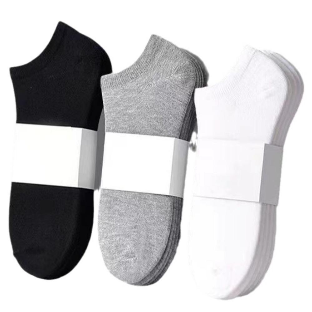 3PAIRS носки мужские и женские повседневные спортивные носки-лодочки с низким верхом дышащие впитывающие пот носки весенние и летние черно-белые серые хлопковые носки