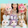 Baby Rabbit Three Plush Toy Shoulder Bag With Adjustable Strap Zipper Design