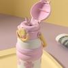 Portable Handheld Thermos Cup 600ml Thermos Water Bottle Unique Thermal Bottle  for Girls