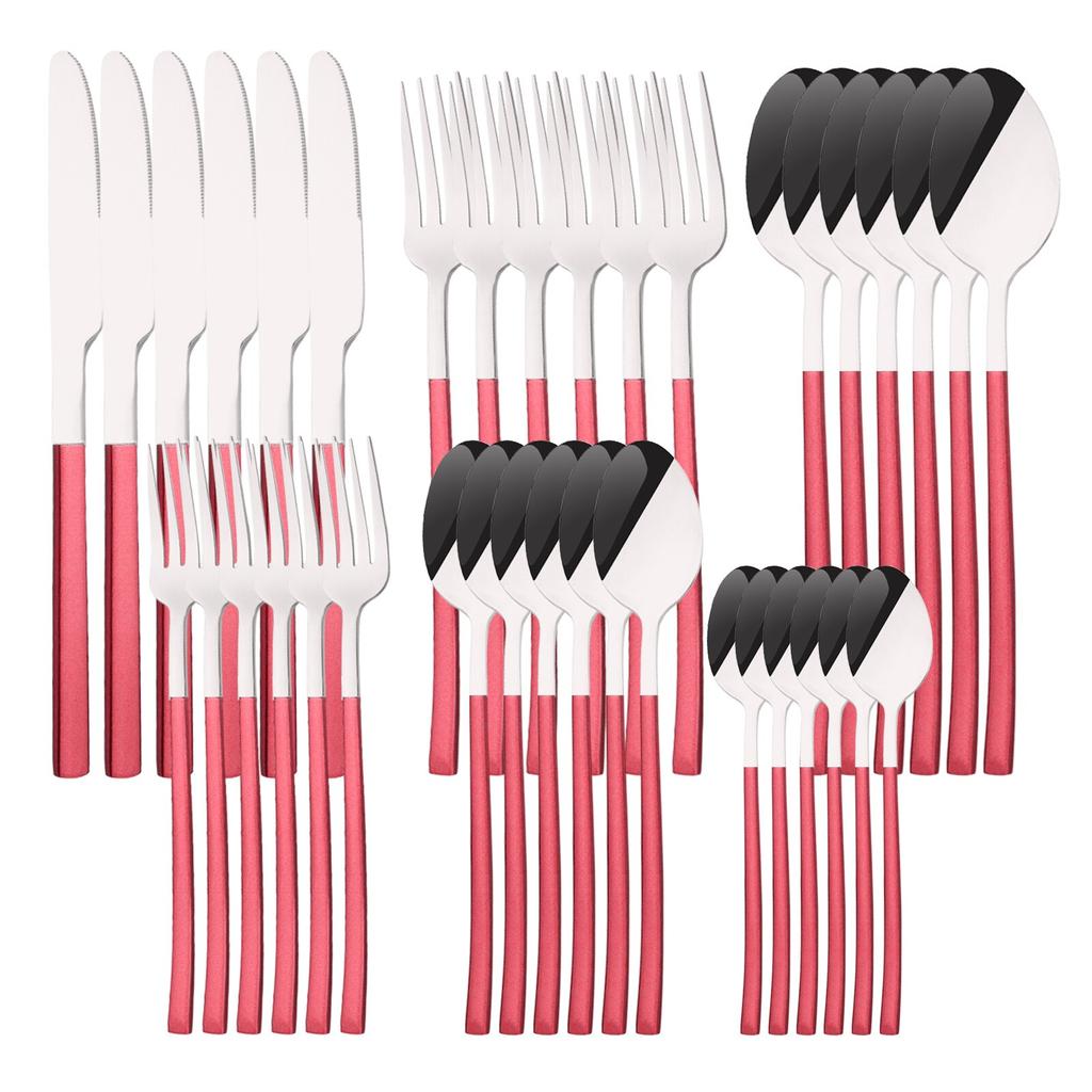 36 шт./6 компл., набор столовых приборов мятного золота, зеркало, столовые приборы из нержавеющей стали, нож, десертная вилка, чайная ложка, столовая посуда, кухонная посуда для ресторана