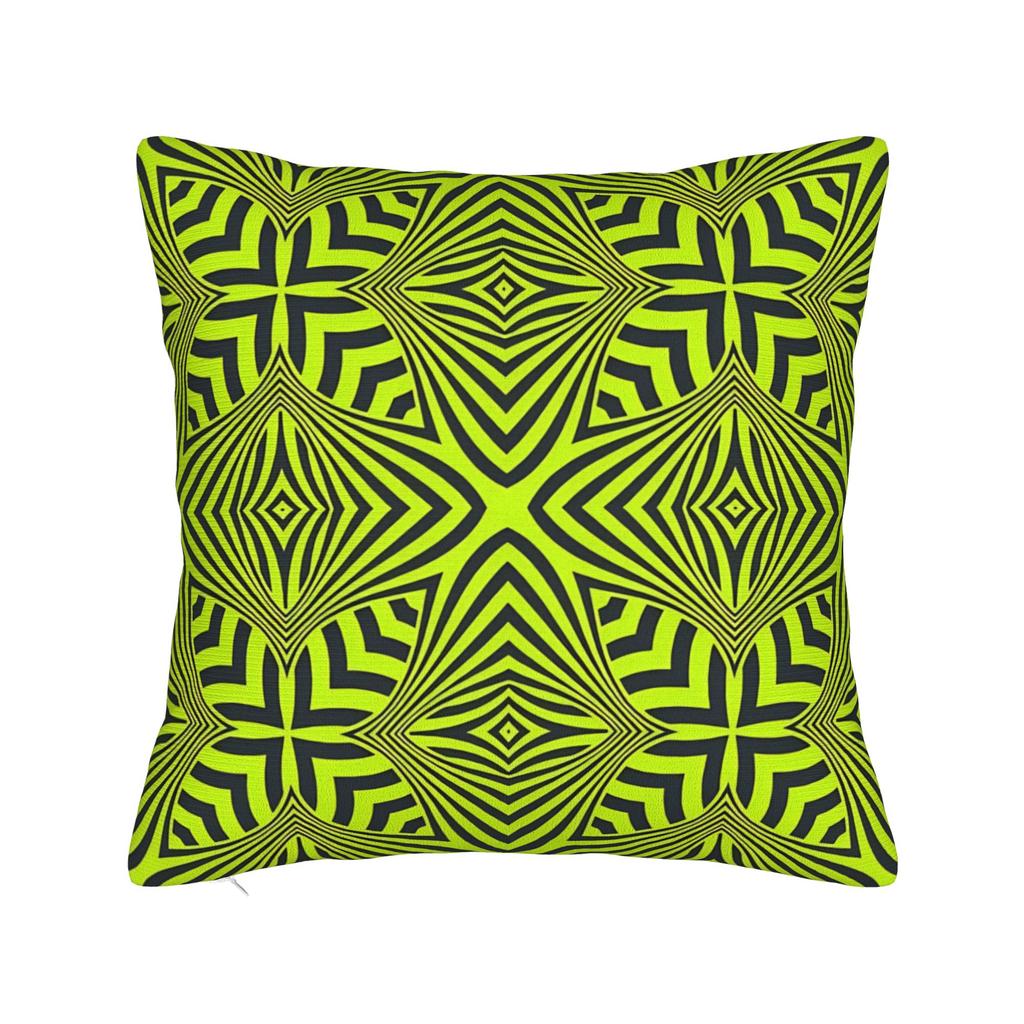 Lime Green Abstract Pattern Pillow Cover Print Cushion Cover Cute Funny Pillow Case For Living Room Chair