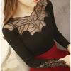 High Neck Sweater for Women Slim Fit Autumn and Winter Women's Clothing Long Sleeved Lace Temperament Ladylike Base Sweater Pullover