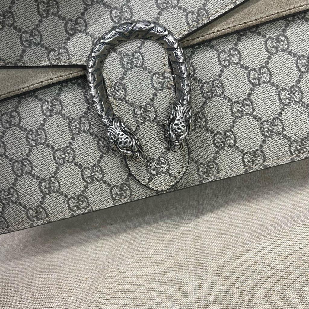 [Pre-Owned] Dionysus Tiger Head Buckle Logo Canvas Crossbody Shoulder Bag Small - Very Good #PLUIX7
