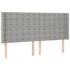 VidaXL Headboard with Ears Light Grey 183x16x118-128 Cm Fabric3120028