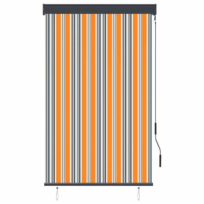 Store roulant d'extérieur - Maison Exclusive - 100 x 250 cm - Jaune et bleu - Manuel (manivelle)