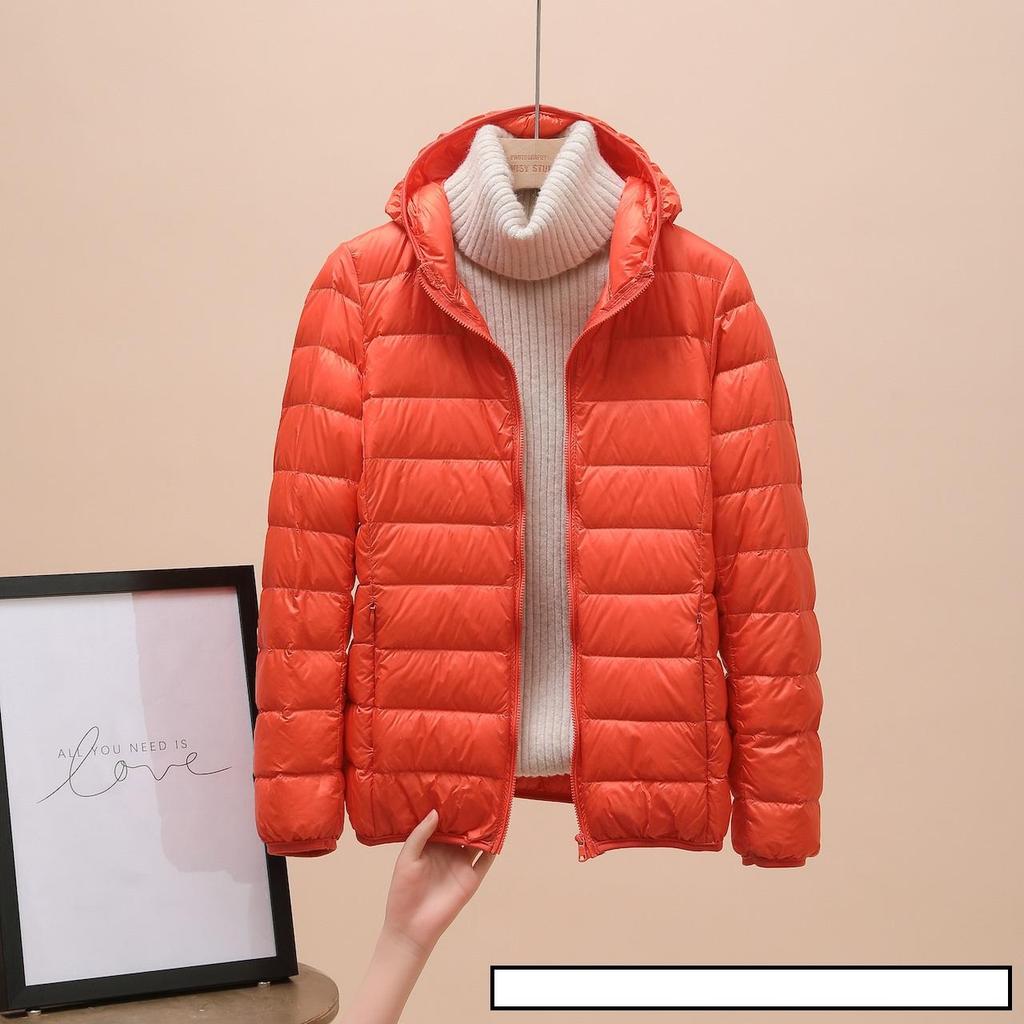 Fashion Female Cold Jacket Women Winter Light White Duck Down Jacket Slim Puffer Jacket Portable Windproof Down Coat