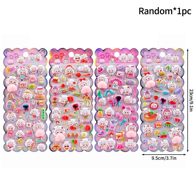3D Bubble Cartoon Stickers Soft Pinch Pippi Sticker Decompression Diy Phone Case Scrapbook Notebook Cover Decorative Stickers