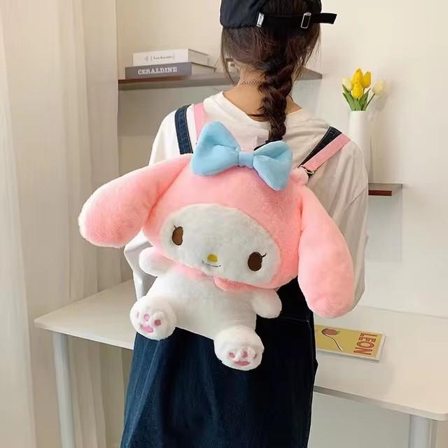 Милый рюкзак-плюш Sanrio для девочек, Милый Куроми, Синнаморолл, Моя Мелоди, Мультяшный Аниме Школьный рюкзак, Легкий дорожный рюкзак